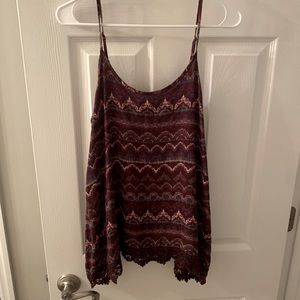 Maroon patterned tank